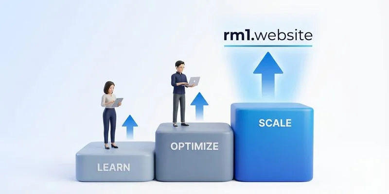 Google Ads budget scaling strategy showing phases of learning optimisation and growth