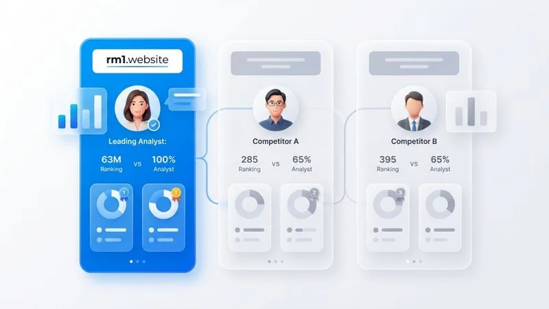 Competitor analysis dashboard comparing keyword rankings between three businesses